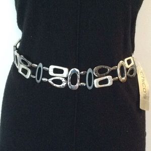 💜⛓NEW Chico’s Silver Shapes Belt⛓💜